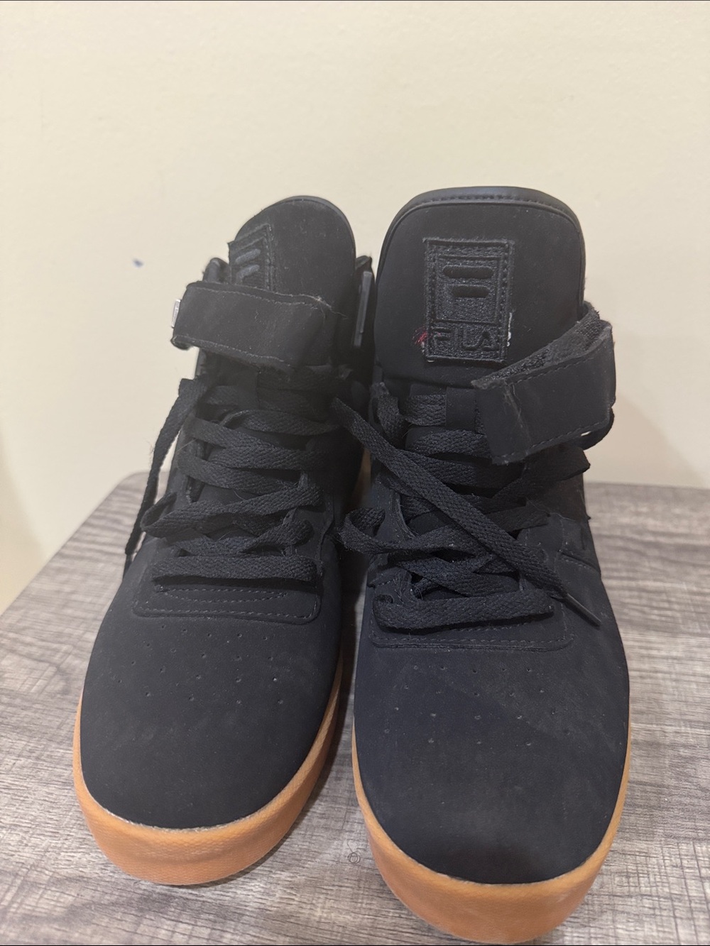 Fila Black High-Top Sneakers with Gum Outsole